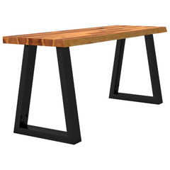 110cm Live Edge Bench - Solid Acacia Wood with U-shaped Metal Legs