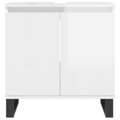 Bathroom Cabinet High Gloss White 58x33x60 cm Engineered Wood