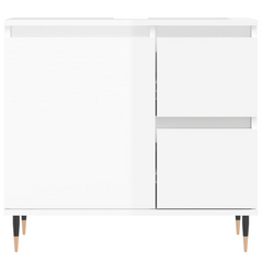 Bathroom Cabinet High Gloss White 65x33x60 cm Engineered Wood