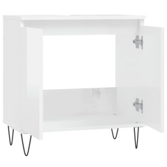 Bathroom Cabinet High Gloss White 58x33x60 cm Engineered Wood