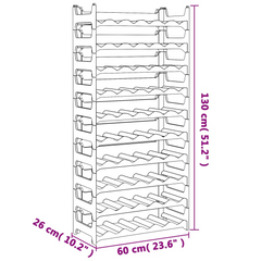 Wine Rack for 60 Bottles - Stackable, PP Material