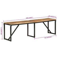 Bench 160x35x46 cm Solid Wood Mango