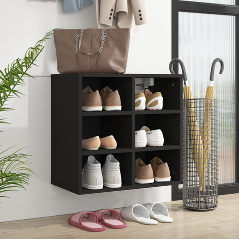 Stylish Black Shoe Cabinet 52.5x30x50 cm - Space-Saving, Durable Storage Solution