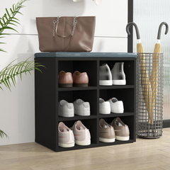 Stylish Black Shoe Cabinet 52.5x30x50 cm - Space-Saving, Durable Storage Solution