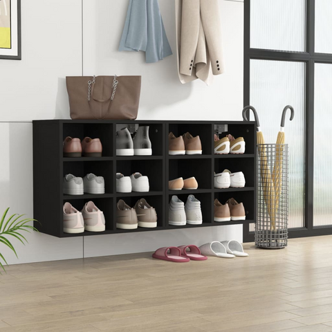 Black Shoe Cabinets 2 pcs - Sleek & Practical 52.5x30x50 cm