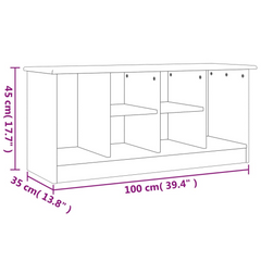 Solid Wood Shoe Bench - White, 100x35x45 cm - Durable Pine Wood, Ample Storage, Sturdy Design