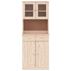 Highboard 77x35x188 cm - Solid Pine Wood Tall Cabinet with Ample Storage and Display Options