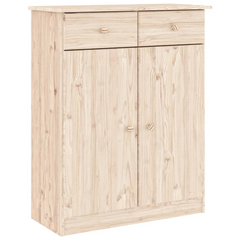 Highboard 77x35x188 cm - Solid Pine Wood Tall Cabinet with Ample Storage and Display Options