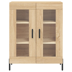 Highboard with Metal Feet, Sonoma Oak Finish, 69.5x34x180 cm - Durable Engineered Wood and Spacious Storage