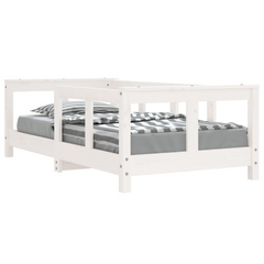 Kids Bed Frame White 70x140 cm Solid Pine Wood - Sturdy & Elegant