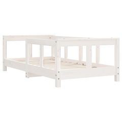 Kids Bed Frame White 70x140 cm Solid Pine Wood - Sturdy & Elegant