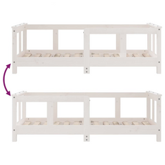 Kids Bed Frame White 70x140 cm Solid Pine Wood - Sturdy & Elegant