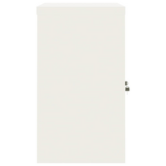 White Steel File Cabinet - 90x40x70 cm with Adjustable Shelf & Lockable Doors