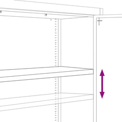 Black Steel File Cabinet - 4 Adjustable Shelves, Lockable, 90x40x180 cm