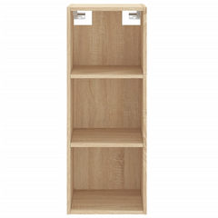 Sonoma Oak Highboard 34.5x34x180 cm - Elegant Engineered Wood Storage Cabinet with Metal Feet