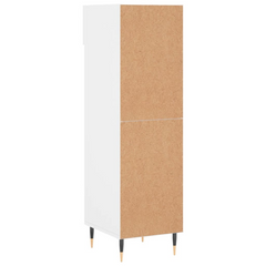 White Shoe Cabinet - 1 Drawer, 5 Compartments, 30x35x105 cm, Durable Engineered Wood