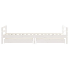 Kids Bed Frame with Drawers, White, 90x200 cm, Solid Pine Wood | Perfect for Children