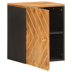 Bathroom Wall Cabinet – Elegant Solid Mango Wood, Space-Saving Brown and Black Finish