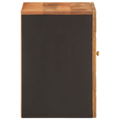 Bathroom Wall Cabinet – Elegant Solid Mango Wood, Space-Saving Brown and Black Finish