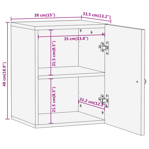 Bathroom Wall Cabinet – Elegant Solid Mango Wood, Space-Saving Brown and Black Finish