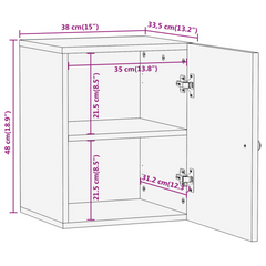 Bathroom Wall Cabinet – Elegant Solid Mango Wood, Space-Saving Brown and Black Finish