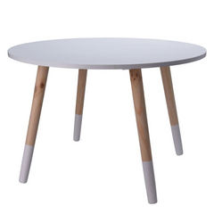 Wooden Children's Table 60x41 cm - White & Brown, Easy Assembly