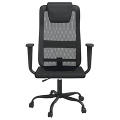 Office Chair Black Mesh Fabric and Faux Leather