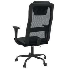 Office Chair Black Mesh Fabric and Faux Leather