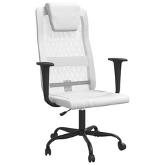 Office Chair White Mesh Fabric and Faux Leather