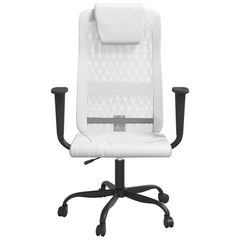 Office Chair White Mesh Fabric and Faux Leather