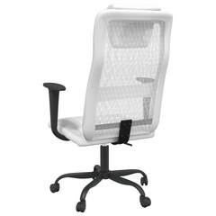 Office Chair White Mesh Fabric and Faux Leather