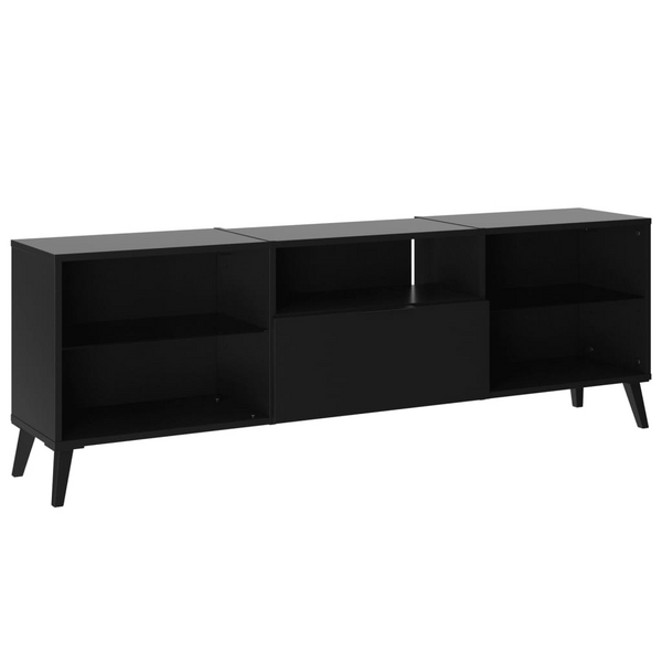 Modern Black TV Cabinet - 153.5x31.7x52 cm | Sleek Storage Solution for Home Entertainment