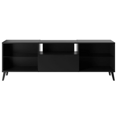 Modern Black TV Cabinet - 153.5x31.7x52 cm | Sleek Storage Solution for Home Entertainment