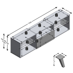 Modern Black TV Cabinet - 153.5x31.7x52 cm | Sleek Storage Solution for Home Entertainment