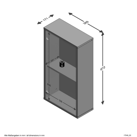 Wall-mounted Bathroom Cabinet - Compact & Stylish Storage Solution in White - 36.8 x 17.1 x 67.3 cm