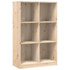 Solid Wood Pine Bookcase - 70x33x110 cm | Rustic Multi-Compartment Storage Shelf