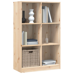 Solid Wood Pine Bookcase - 70x33x110 cm | Rustic Multi-Compartment Storage Shelf