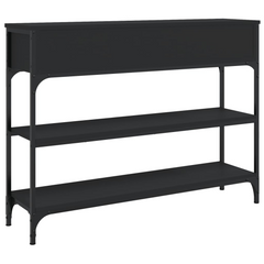 Black Console Table 100x25x75 cm - Sleek Engineered Wood & Metal Frame