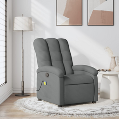 Massage Recliner Chair, Dark Grey Fabric - Comfortable & Stylish Seating with Vibration Massage