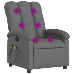 Massage Recliner Chair, Dark Grey Fabric - Comfortable & Stylish Seating with Vibration Massage