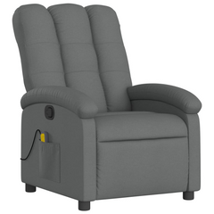 Massage Recliner Chair, Dark Grey Fabric - Comfortable & Stylish Seating with Vibration Massage