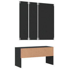 Hallway Furniture Set Black Engineered Wood - Stylish and Functional Entryway Solution