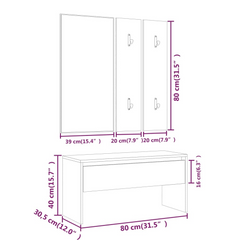 Hallway Furniture Set Black Engineered Wood - Stylish and Functional Entryway Solution