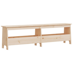 Solid Pine Wood Hall Bench - 160x28x45 cm - Rustic Entryway Seating with Storage Shelf