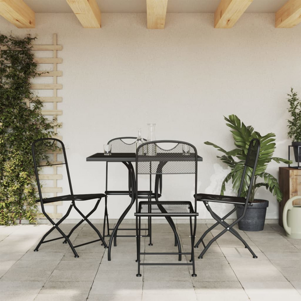 5 Piece Garden Dining Set | Anthracite Metal Mesh | Outdoor Furniture