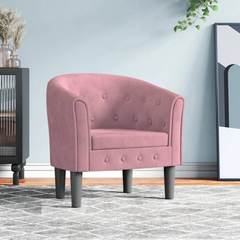 Luxurious Pink Velvet Tub Chair - Modern & Comfortable Accent Chair