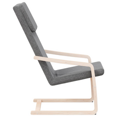 Comfortable Dark Grey Fabric Relaxing Chair with Birch Wood Frame - Perfect for Living Room & More