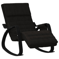 Comfortable Black Fabric Rocking Chair with Solid Birch Wood Frame, Ideal for Living Room, Bedroom, or Lounge