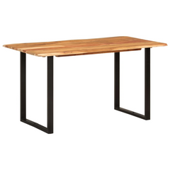 Solid Acacia Wood Dining Table 140x70x76 cm - Industrial & Rustic Style