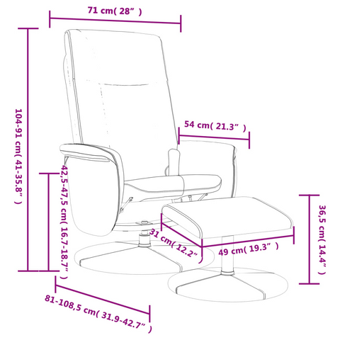 Luxurious Grey Faux Leather Massage Recliner Chair with Footstool - Ultimate Comfort & Relaxation